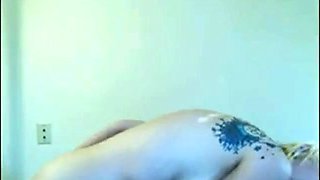 Big-Titted Amateur Grinds Pillow to Intense Orgasm on Webcam