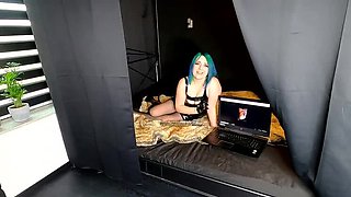 Micro Penis Humiliation JOI - German Domina in Latex Teases Beginner