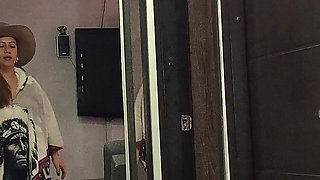 Horny Cheating Hot Wife Blonde Curvy Cowgirl Outfit Big Tits Big Ass, Cum on Ass Reveal Doggystyle Ride POV