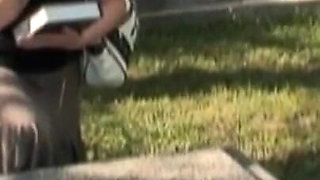 The old lady discovers a boy masturbating