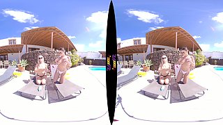 Creaming Up - Outside Big Tits Bikini Striptease