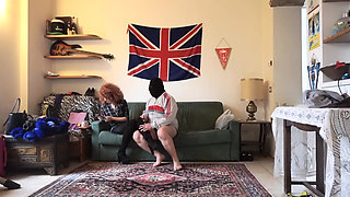 Masked slave punished hard on his cock