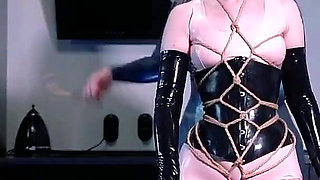 Latex Rubber Bondage and Food Fetish, Lesbian Domination