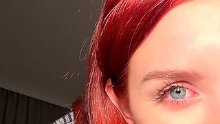 Horny Redhead Babe Relaxes After Work - POV Virtual Sex with Big Boobs