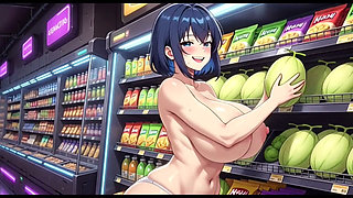 Funny Jokes and Boobs in Supermarket, Ai Animation