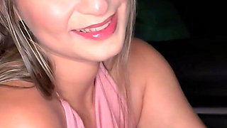 Blonde Stepdaughter Seduces Small Cock Uber Driver to Fuck in the Car!