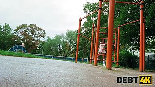 Debt4k. public Deep Throat is her beloved way to pay off debts