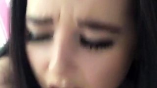 Beautiful teen brunette Jessica Sinn masturbates