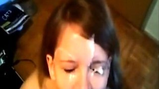 French Amateur Blowjob with Cum in Mouth