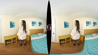 Ready For Bed - Busty Brunette Striptease Solo - Sexlikereal