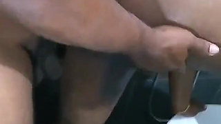 My wife is eating a big cock in bathroom part 2