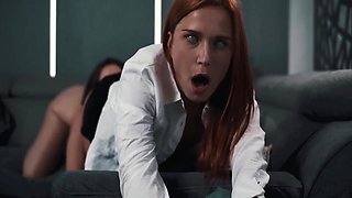 Mind Control And Amirah Adara - Lesbian Master And Slave - Parasited Brunette Boss Fucks Redhead Maid