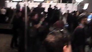 Damn sexy busty Euro babe anal in public