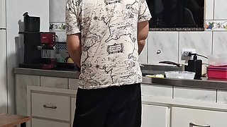 The Maid Got Fucked in the Ass in the Kitchen While Washing the Dishes