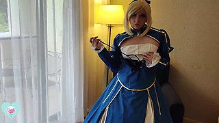 Artoria Saber Use Her Sohimi Vibrator in Her Pussy Until She Squirt-ahegao Fate Cosplay