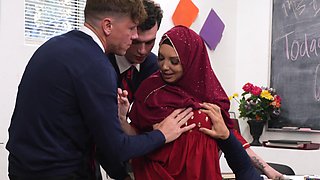 Kiki Daire gets fucked by students in the classroom