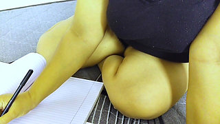 POV Step Sister Give Blowjob to Step Brother During Study