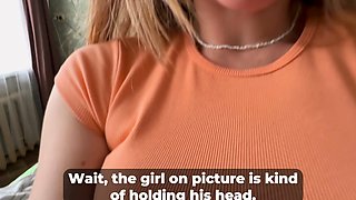 Small tit brunette sucks a big cock hardcore
