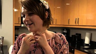 SMALL TIT BRUNETTE TATTOOED TEEN GIRLFRIEND CAUGHT IN SHOWER