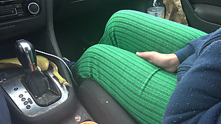 French Canadian Stepmom Touching Her Stepsons Cock in the Car in Montreal