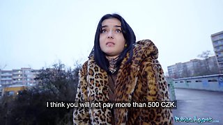 French beauty Crystal Cherry's enormous dick and outdoor blowjob pov