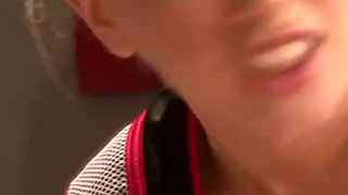 Blonde bombshell gets fucked from behind