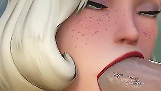 Mercy Sucks Two Big Dicks for Money - 3D Overwatch Animation