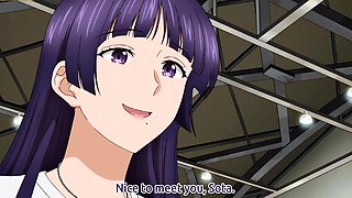 Tiny guy overwhelmed by tall athletic anime giantess babes