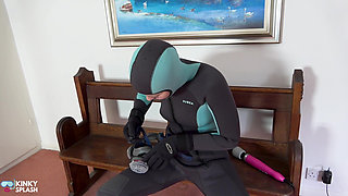 Agent Ariel Anderssen's Gas Mask Wetsuit Discipline for Lucy Humiliated & Made to Cum in Cold Shower