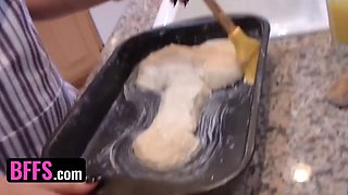 Bffs - the best valentines day bounty is 3 lubed up juicy vulvas obeyed straight in the kitchen