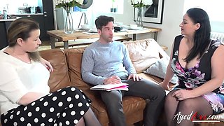 AGEDLOVE - Two mature girls are having ride on one cock