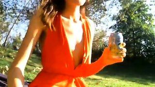 Milk enema duo close up and gaping after some toy action