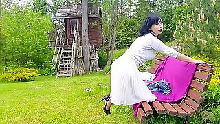 Vintage Ladys Outdoor Naughtiness