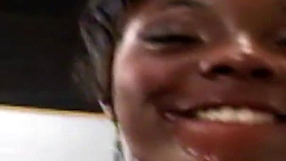 Big tits ebony teen Stacy banged by white guy after party