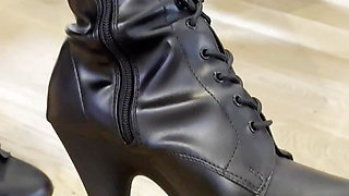 Maitresse Julia - POV - I teach a lesson to a boot fetish student who becomes my slave