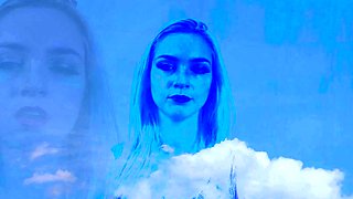 Hot Blonde Babe in Black Nylons Masturbates Solo