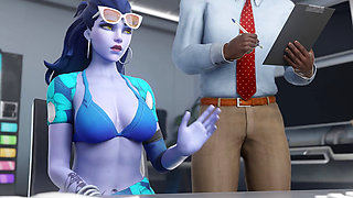 Widowmaker Airport Adventure BBC Before Summer Vacation Overwatch Porn