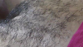 Ebony hairy twat filled up with BWC and hot cream