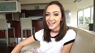 Tony's huge dick in Lily's hungry mouth