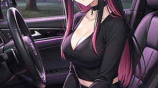 Emo Goth Girl First Date JOI in Parked Car Teases Pussy and Cums With You