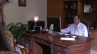 Busty Secretary Can't Resist Her Boss's Meaty Cock, Leads