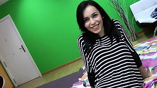 Petite small tit babe with perfect pussy masturbates