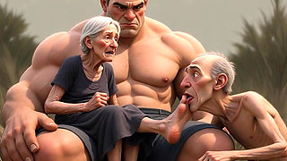 Pathetic Cuckold Licks His Wife's Toes While She's in Bull's Arms - Foot Worship Humiliation