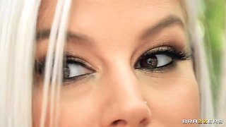 Julie Ass blonde MILF gives titjob and fucks - Big dick