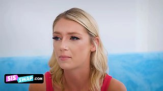 Sista interchange - gorgeous teen gfs swap their nerdy looking stepbros and swallow their cum