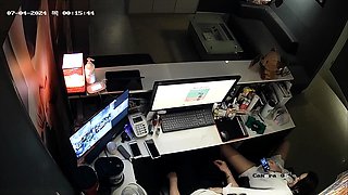 Naughty amateur Korean babe sucking cock on hidden cam