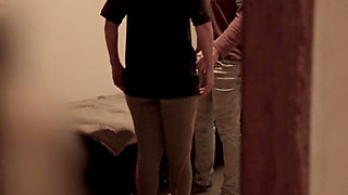 Hot Wife in Yoga Pants Sucks Her Husband’s Friend and Gets Fucked in the Spare Room