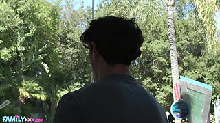 Big cock for a busty MILF stepmom