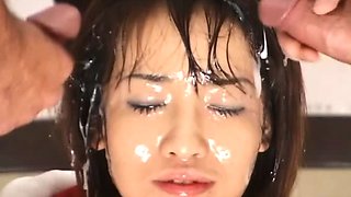 Darksome Big Beautiful Woman group sex bukkake