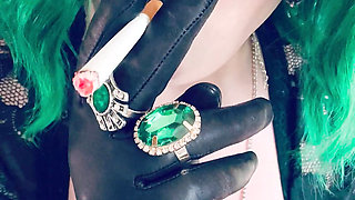 Your Fetish Queen Tina Snua Smokes A Cork Tipped Cigarette Wearing Leather Gloves Playing With My Tits